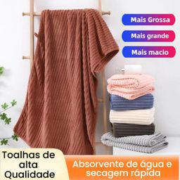 KIT Toalha de Banho Microfibra Coral 70x140cm – toque Macia, Leve, Alta Absorção e Secagem Rápida