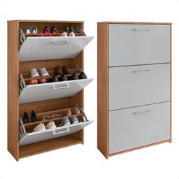 Sapateira Organizadora 3 Portas Armário Multiuso Hall Entrada Quarto Sala Estante Moderna 18 Pares