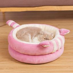 Cama Pet Confortável Estofada em Formato Redondo com Orelhinhas