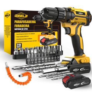 Parafusadeira Furadeira a Bateria 12/21V Profissional Com bateria