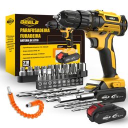 Parafusadeira Furadeira a Bateria 12/21V Profissional Com bateria