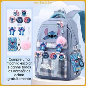 Stitch Large Capacity Children's Light mochila meninas luz mochila impermeável computador EOEC