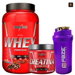 Kit Nutri Whey Pote 900g + Creatina CarboFuel 300g + Coqueteleira