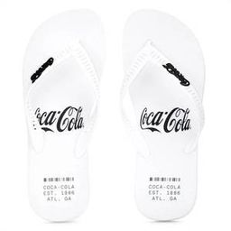 Chinelo Sandalia Coca Cola Masculino Branco Praia - Original