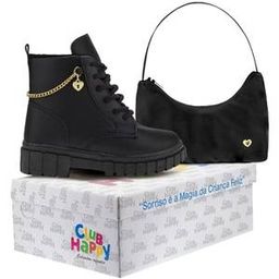 Bota Infantil Menina Coturno Infantil Feminina Maravilhosa Com Bolsinha
