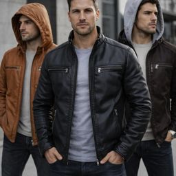 Jaqueta De Couro Masculina Casaco Blusa De Frio Corta Vento Impermeavel