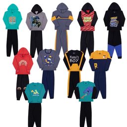 Kit C/6 peças Conjunto de Moletom Infantil menino do Tamanho 1 ao 14