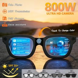 2026 Óculos Inteligentes HD Foto Vídeo OpenAI Registro Tradução Toque Lentes Fotocromáticas Bluetooth Chamada Música Mul