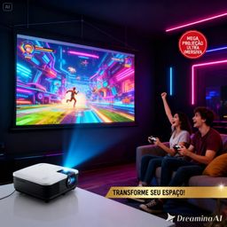 Tela Projetor 72" (120x100cm) Premium Fosca + Cordão - Home Theater Datashow