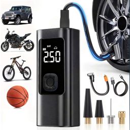 Bomba de Ar Digital Portátil Compressor Inflator Multi-função Calibrador de Carro Recarregável M6