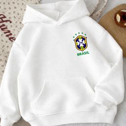 Moletom Canguru Escudo Brasil  Blusa De Frio Casaco Unissex Copa Do Mundo