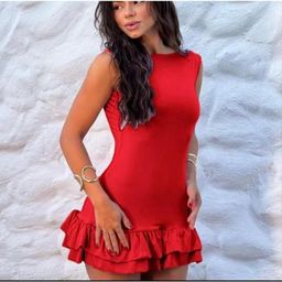 VESTIDO curto com babado na barra sem short  (VIRGINIA)