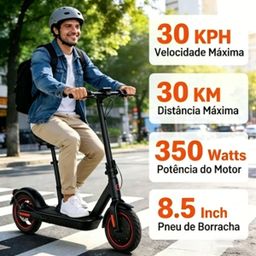 Patinete Elétrico 350W Scooter de Alumínio Para Adultos,30 KM/H, Dobravel Com Bluetooth Com Bolsa