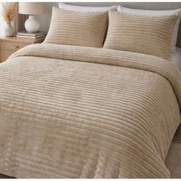 cobertor fofão canelado queen 3 peças, cobertor mede 2.40m x 2.60m e 02 fronhas mede 0.50cm x 0.70cm