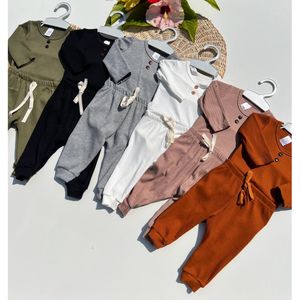 Kit 4 Peças BOTÃO Body e Calça Bebe Menina Menino Manga longa Unissex Confortavel Infantil Kids