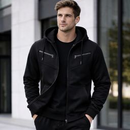 Blusa De Moletom Masculino Com Capuz Casaco Aberto Agasalho De frio Com Ziper Ramazzoni