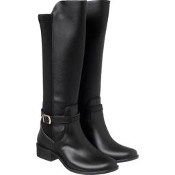 Bota Feminina Montaria Lolita  Bee Happy Kids Cano Alto Com Fivela Impermeável - Preto