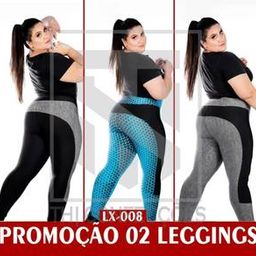 Kit 2 Leggings Plus Size ModelaBumbum | Cintura Alta | Conforto + Estilo | Estampa sortida