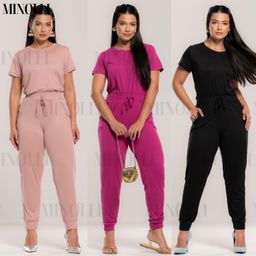 Conjunto Feminino Malha Suede Light Calça Jogguer Blusa Feminina Confortável Fardamento Roupa