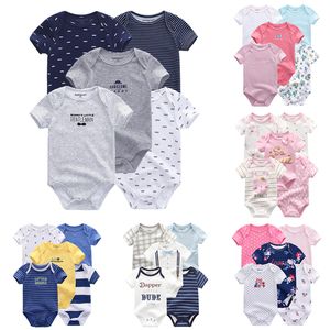 kiddiezoom 5 Pcs 100% Algodão Bebê Meninos Meninas Bodysuit Roupas Bonito Dos Desenhos Do Bebê