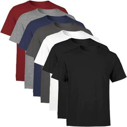 Kit 7 Camisetas Masculina Manga Curta Lisa Algodão Premium Tamanho G