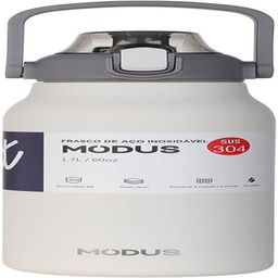 MODUS Garrafa Térmica De Grande Capacidade Em Aço Inoxidável Com Canudo 1700ML (Branco)