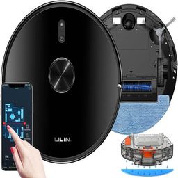 LILIN X6 Robô aspirador de pó navegação a laser LIDAR, 110/220V Bivolt, Aspirador e esfregão 3 em 1, Conexão WiFi, Salve vários mapas, Recarga automá…